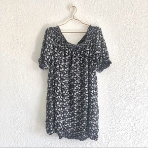 Chelsea & Theodore Plus B&W Off-The-Shoulder Dress